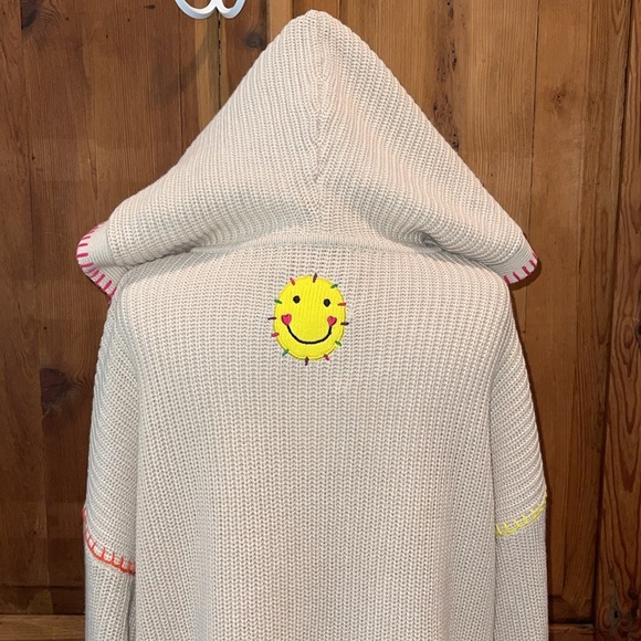 COPY - NWT Kerri Rosenthal Smiley 😊 Face Hooded Cardigan Multicolor Stitching S… - Picture 6 of 17